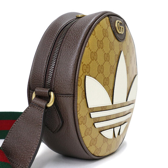 Gucci adidas Ophidia Trefoil Shoulder Bag Crossbody GG Brown Beige - Picture 4 of 9